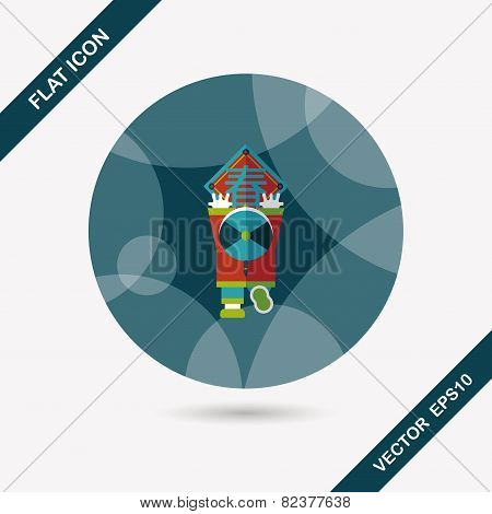 Chinese New Year Flat Icon With Long Shadow,eps10, The Little Boy To Stick Couplets, Chinese Festiva