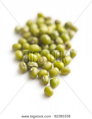 mung beans on white background