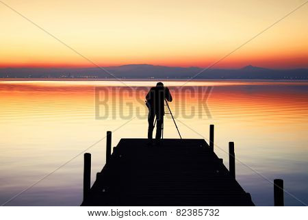 working on the lake