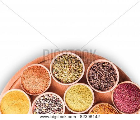 Spices In A Wooden Bowl