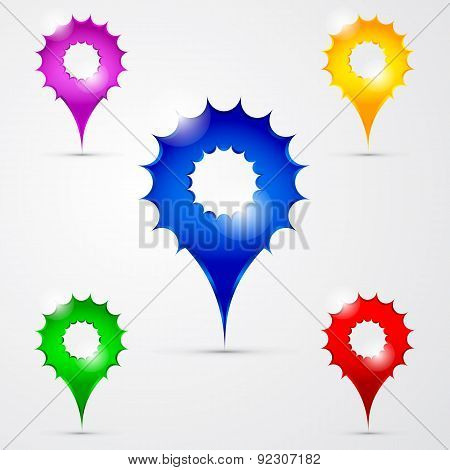 set of bright map pointers