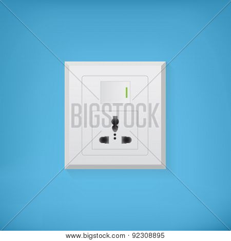 Electric socket with button