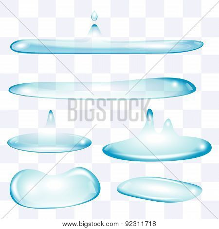 Flatten water drops set