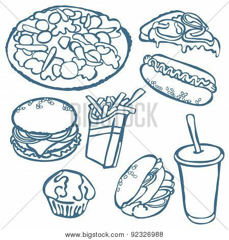 Fast food. Vector illustration