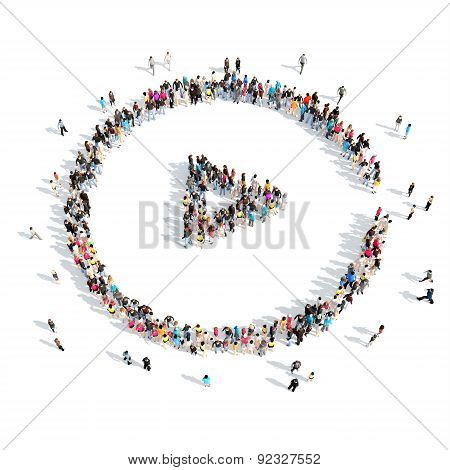 people in the shape of a button play.