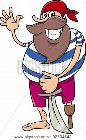 Funny Pirate Cartoon Illustration