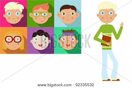 Teenage boy and funny faces