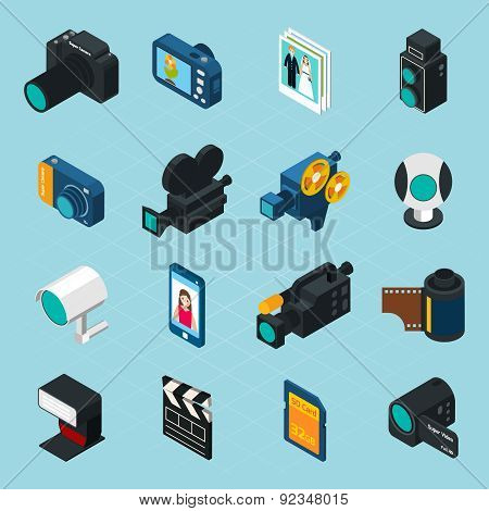 Isometric Photo And Video Icons