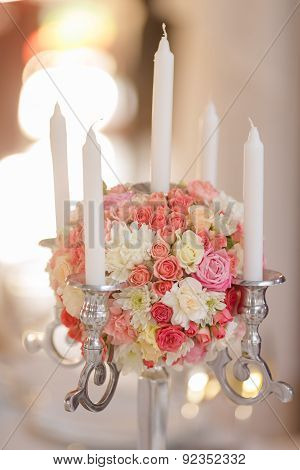 Wedding Flowers Decoration whit candles