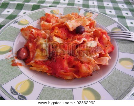 Plate Of Home Made Baked Pasta