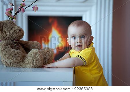 Curious baby boy