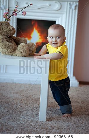 Curious baby boy
