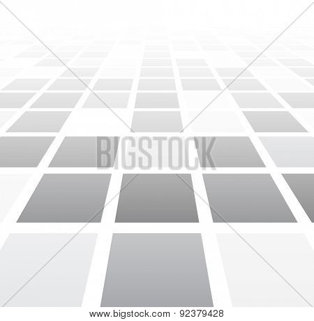 Perspective grey and white grid. Checkered surface. Vector illustration.