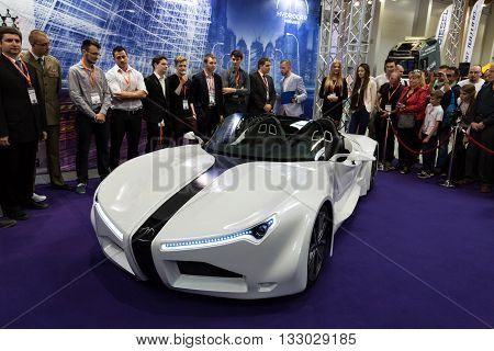 Cracow Poland - May 21 2016: 3rd Edition Of Moto Show In Krakow. Poland. The World Debut Hydrocar Pr