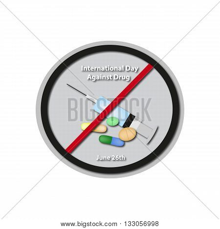 International Day Against Drug - June 26. Baner. Infographics. Vector illustration on isolated background.