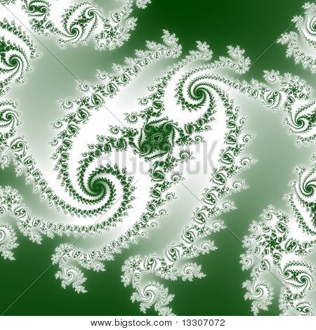 Elegante doppelte Spirale in grün und weiß