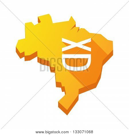 Illustration Of An Isolated Brazil Map With   A Laughing Text Face