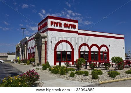 Indianapolis - Circa June 2016: Five Guys Restaurant. Five Guys is a Fast Casual Restaurant Chain in the US and Canada III