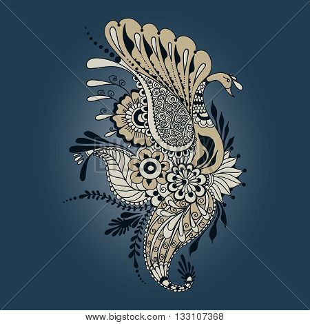 Mehndy Flowers Tattoo Template