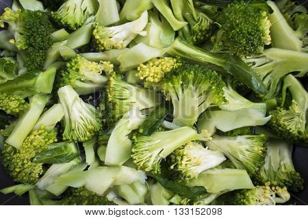 Cooking clean food Boiled Broccoli in a Pan