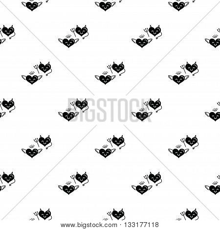 Smilling hearts . Vector seamless pattern in romantice style