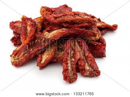 Dried tomatoes isolated on white background cutout