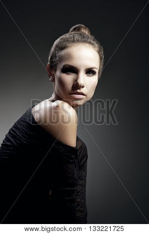 Russian beautiful sexy girl with a graceful figure and the passion in the eyes