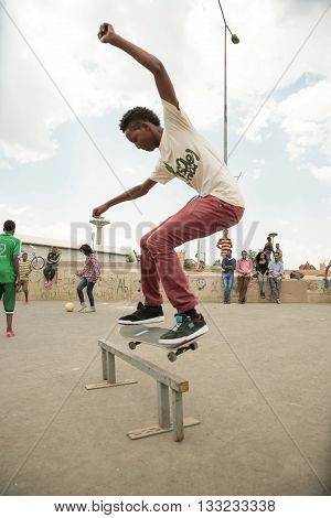 Skateboarding In Addis