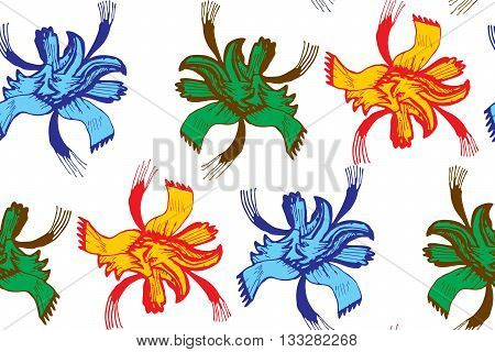 Vector Illustration. Seamless Abstract Floral Pattern. Exclusive Decoration Suitable for textile fabric and packaging