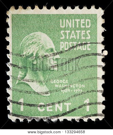 United States Used Postage Stamp Showing President George Washington