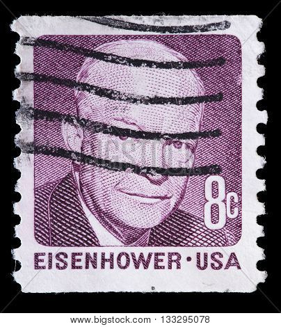 United States Used Postage Stamp Showing President Dwight D. Eisenhower