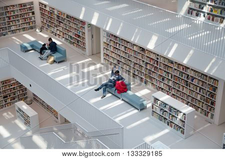 Stuttgart, Germany - May 21, 2015: The Stuttgart Public Library, Opened In October 2011, And Placed