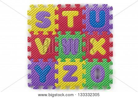 rubber puzzle isolated on a white background