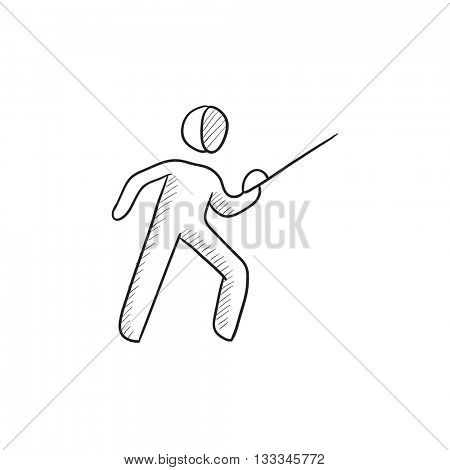 Fencing vector sketch icon isolated on background. Hand drawn Fencing icon. Fencing sketch icon for infographic, website or app.