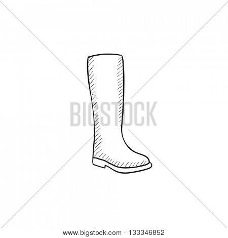 High boot vector sketch icon isolated on background. Hand drawn High boot icon. High boot sketch icon for infographic, website or app.