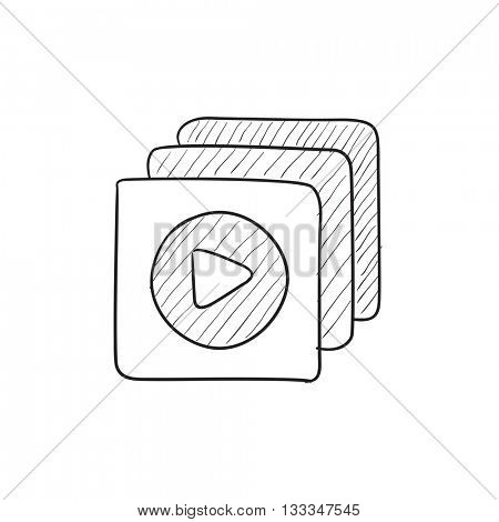 Media player vector sketch icon isolated on background. Hand drawn Media player icon. Media player sketch icon for infographic, website or app.