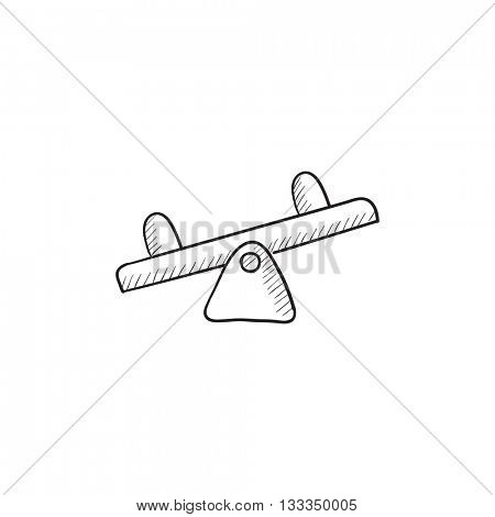 Seesaw vector sketch icon isolated on background. Hand drawn Seesaw icon. Seesaw sketch icon for infographic, website or app.