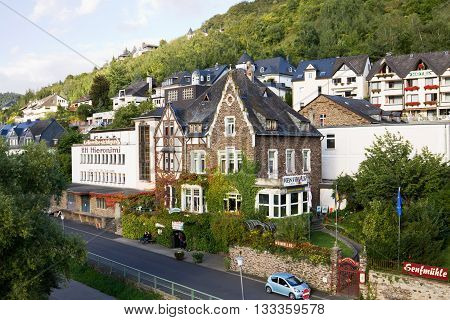 COCHEM, GERMANY - SEPTEMBER 15, 2010: A cityscape of Cochem town in Germany. Cochem is a small town with just over 5000 inhabitants in the Rhineland-Palatinate state in Germany.