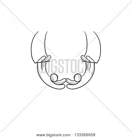 Aerialists vector sketch icon isolated on background. Hand drawn Aerialists icon. Aerialists sketch icon for infographic, website or app.