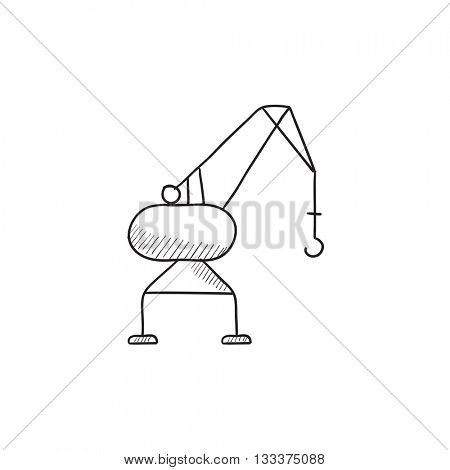 Harbor crane vector sketch icon isolated on background. Hand drawn Harbor crane icon. Harbor crane sketch icon for infographic, website or app.