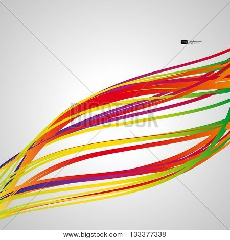 Waves lines. Multicolor abstract bright background. Elements for design. Eps10.