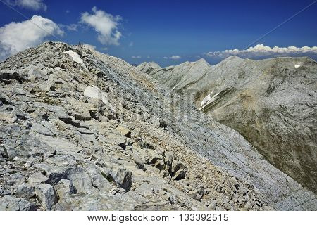 Panoramic view of Vihren and Kutelo peak, Pirin Mountain, Bulgaria