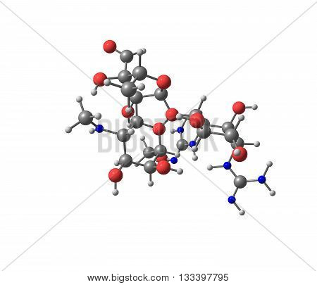 Streptomycin is an antibiotic - antimycobacterial - drug the first of a class of drugs called aminoglycosides to be discovered and it was the first cure for tuberculosis. 3d illustration