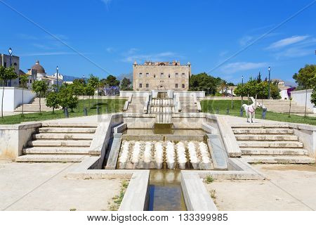 The Zisa Castle In Palermo, Sicily. Italy