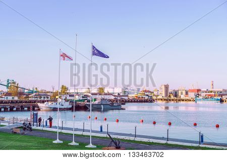 Vessels And People At Marina In Ventspils