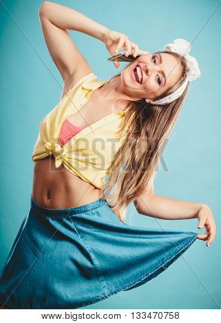 Retro Pin Up Girl Talking