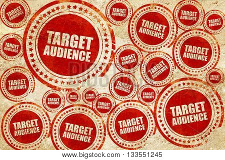 target audience, red stamp on a grunge paper texture