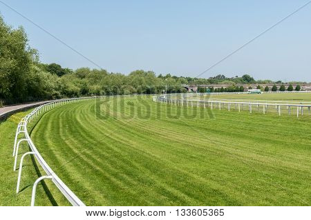 CHESTER UNITED KINGDOM - June 04 2016: Section of the horse racing track at Chester. June 04 2016.