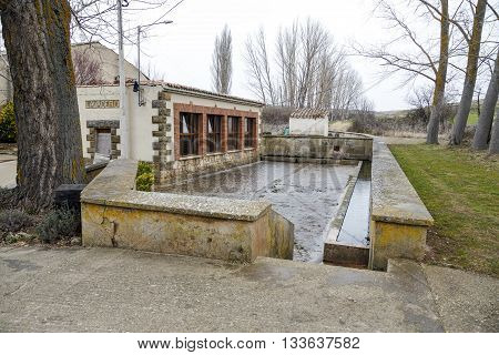 Laundry and watering hole Fuensauco Castilian town and district of the province of Soria Castile and Leon Spain