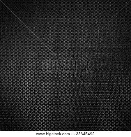 Black grid background, pattern with dark vignette